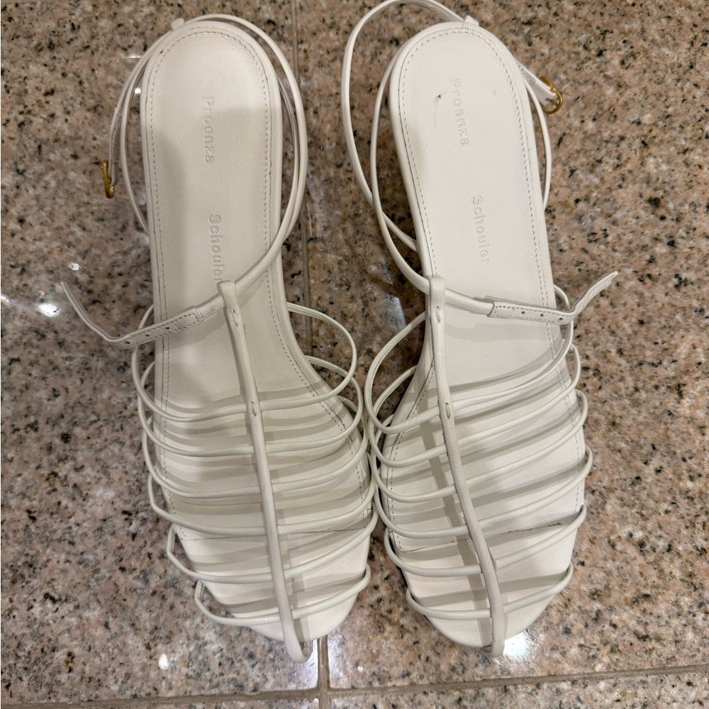 Proenza Schouler White Strappy Caged Sandals - Picture 7 of 8